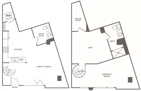 Floor plan for studio, 1 bath, 932 sqft
